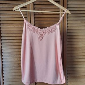Suzy Shier Pink Silky Lace Cami